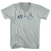 49 + Middle Finger Adult Tri-Blend V-neck T-shirt by Tribe Lacrosse