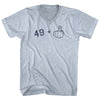 49 + Middle Finger Adult Tri-Blend V-neck T-shirt by Tribe Lacrosse