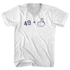 49 + Middle Finger Adult Cotton V-neck T-shirt by Tribe Lacrosse