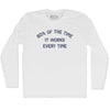 60% Of The Time It Works Every Time Adult Cotton Long Sleeve T-shirt by Tribe Lacrosse