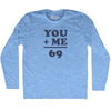 69 Math Equation Adult Tri-Blend Long Sleeve T-shirt by Tribe Lacrosse