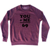 69 Math Equation Adult Tri-Blend Sweatshirt by Tribe Lacrosse
