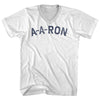 A-A-RON (Aaron Nickname) Adult Cotton V-neck T-shirt by Tribe Lacrosse