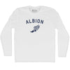 Albion Running Track Winged Foot-Adult Cotton Long Sleeve T-shirt by Tribe Lacrosse