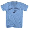 Aldershot Running Track Winged Foot Adult Tri-Blend V-neck T-shirt by Tribe Lacrosse
