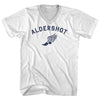 Aldershot Running Track Winged Foot Adult Cotton V-neck T-shirt by Tribe Lacrosse