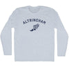 Altrincham Running Track Winged Foot Adult Tri-Blend Long Sleeve T-shirt by Tribe Lacrosse