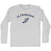 Altrincham Running Track Winged Foot Adult Cotton Long Sleeve T-shirt by Tribe Lacrosse