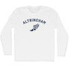 Altrincham Running Track Winged Foot Adult Cotton Long Sleeve T-shirt by Tribe Lacrosse