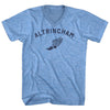 Altrincham Running Track Winged Foot Adult Tri-Blend V-neck T-shirt by Tribe Lacrosse