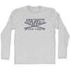 Amagansett Surf Break Crossed Surf Board Surfing Destination Adult Cotton Long Sleeve T-Shirt by Tribe Lacrosse