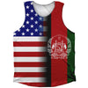American Flag And Afghanistan Flag Combination Athletic Tank Top by Tribe Lacrosse