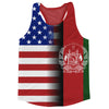American Flag And Afghanistan Flag Combination Running Racerback Singlet Track Tank Top by Tribe Lacrosse