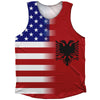 American Flag And Albania Flag Combination Athletic Tank Top by Tribe Lacrosse