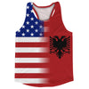 American Flag And Albania Flag Combination Running Racerback Singlet Track Tank Top by Tribe Lacrosse