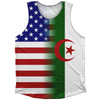 American Flag And Algeria Flag Combination Athletic Tank Top by Tribe Lacrosse