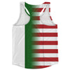 American Flag And Algeria Flag Combination Running Racerback Singlet Track Tank Top