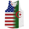 American Flag And Algeria Flag Combination Running Racerback Singlet Track Tank Top by Tribe Lacrosse