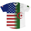 American Flag And Algeria Flag Combination Soccer Jersey Made In USA by Tribe Lacrosse