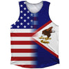 American Flag And American Samoa Flag Combination Athletic Tank Top by Tribe Lacrosse