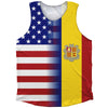 American Flag And Andorra Flag Combination Athletic Tank Top by Tribe Lacrosse