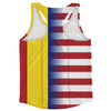 American Flag And Andorra Flag Combination Running Racerback Singlet Track Tank Top