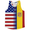 American Flag And Andorra Flag Combination Running Racerback Singlet Track Tank Top by Tribe Lacrosse