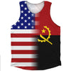 American Flag And Angola Flag Combination Athletic Tank Top by Tribe Lacrosse