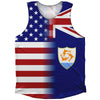 American Flag And Anguilla Flag Combination Athletic Tank Top by Tribe Lacrosse