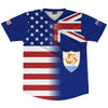 American Flag And Anguilla Flag Combination Soccer Jersey Made In USA by Tribe Lacrosse