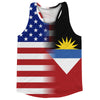 American Flag And Antigua And Barbuda Flag Combination Running Racerback Singlet Track Tank Top by Tribe Lacrosse