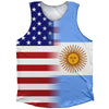 American Flag And Argentina Flag Combination Athletic Tank Top by Tribe Lacrosse