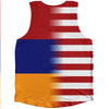 American Flag And Armenia Flag Combination Athletic Tank Top
