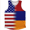 American Flag And Armenia Flag Combination Athletic Tank Top by Tribe Lacrosse