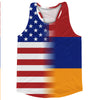 American Flag And Armenia Flag Combination Running Racerback Singlet Track Tank Top by Tribe Lacrosse