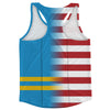 American Flag And Aruba Flag Combination Running Racerback Singlet Track Tank Top