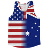 American Flag And Australia Flag Combination Running Racerback Singlet Track Tank Top by Tribe Lacrosse