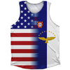 American Flag And Azores Flag Combination Athletic Tank Top by Tribe Lacrosse