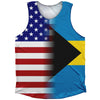 American Flag And Bahamas Flag Combination Athletic Tank Top by Tribe Lacrosse