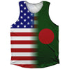 American Flag And Bangladesh Flag Combination Athletic Tank Top by Tribe Lacrosse