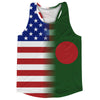American Flag And Bangladesh Flag Combination Running Racerback Singlet Track Tank Top by Tribe Lacrosse