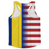 American Flag And Barbados Flag Combination Running Racerback Singlet Track Tank Top