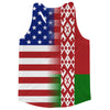 American Flag And Belarus Flag Combination Running Racerback Singlet Track Tank Top by Tribe Lacrosse