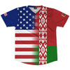 American Flag And Belarus Flag Combination Soccer Jersey Made In USA by Tribe Lacrosse