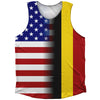 American Flag And Belgium Flag Combination Athletic Tank Top by Tribe Lacrosse