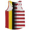American Flag And Belgium Flag Combination Running Racerback Singlet Track Tank Top