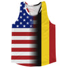 American Flag And Belgium Flag Combination Running Racerback Singlet Track Tank Top by Tribe Lacrosse