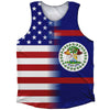 American Flag And Belize Flag Combination Athletic Tank Top by Tribe Lacrosse