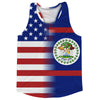 American Flag And Belize Flag Combination Running Racerback Singlet Track Tank Top by Tribe Lacrosse