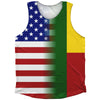 American Flag And Benin Flag Combination Athletic Tank Top by Tribe Lacrosse